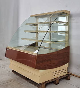 Кондитерська холодильна вітрина «CRYSPI», (+4° +8°), 1.25 м., (Україна), Б/у