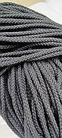 Шнур круглий бавовняний ХБ Чорний 8 мм моток 100 м