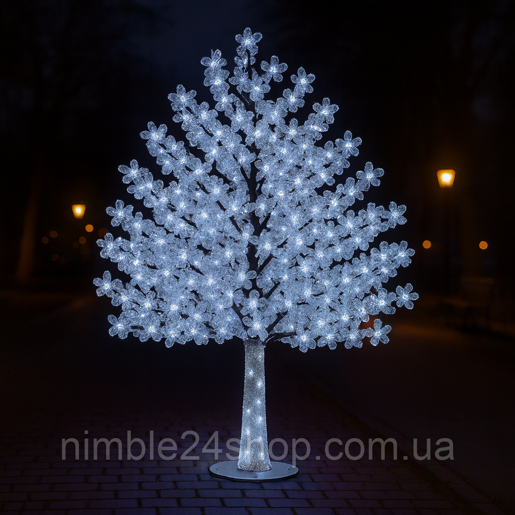 Світлодіодне дерево Сакура 1.8 м Біла  500 LED діодів IP44 для вулиці та приміщень