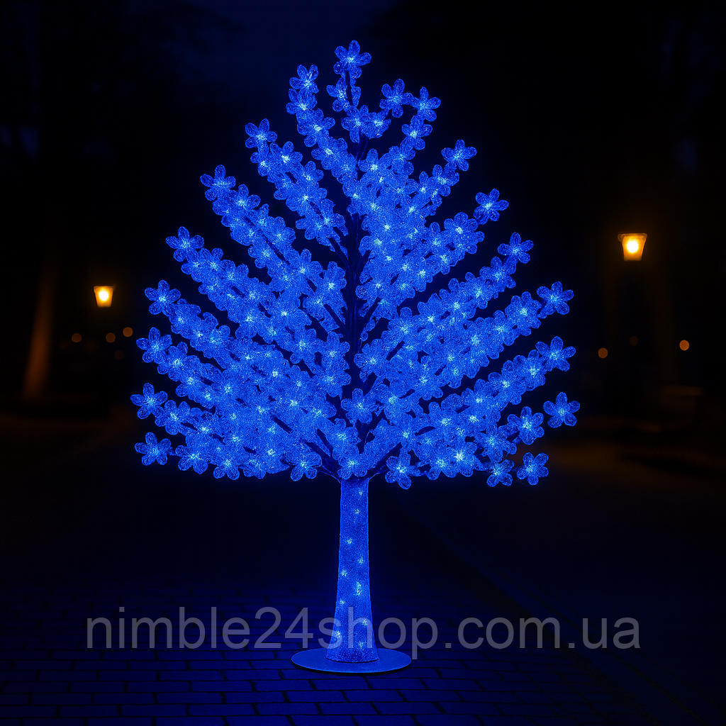 Світлодіодне дерево Сакура 1.8 м Синя  500 LED діодів IP44 для вулиці та приміщень