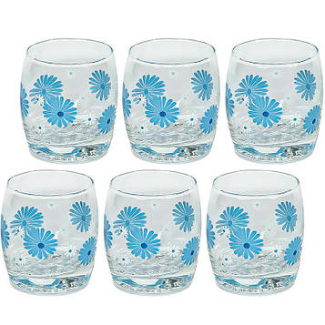 Склянка скляна 200 мл з малюнком набір склянок 6 штук (№-1)