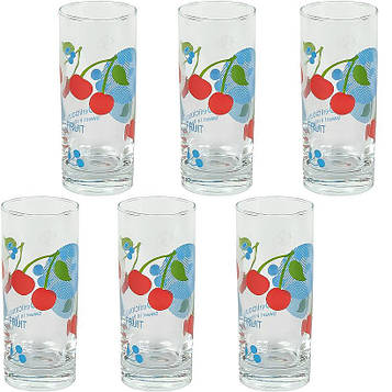 Склянка скляна 250 мл з малюнком набір склянок 6 штук (№-2)