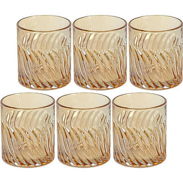 Склянка скляна 300 мл тонована набір склянок 6 штук Золотий (№-11)