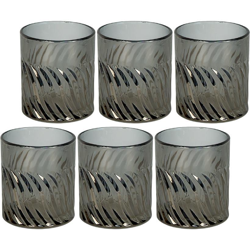 Склянка скляна 300 мл тонована набір склянок 6 штук Чорний (№-12), фото 1