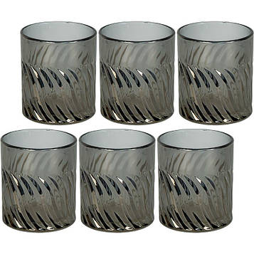 Склянка скляна 300 мл тонована набір склянок 6 штук Чорний (№-12)