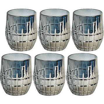 Склянка скляна 320 мл тонована набір склянок 6 штук Синій (№-18)