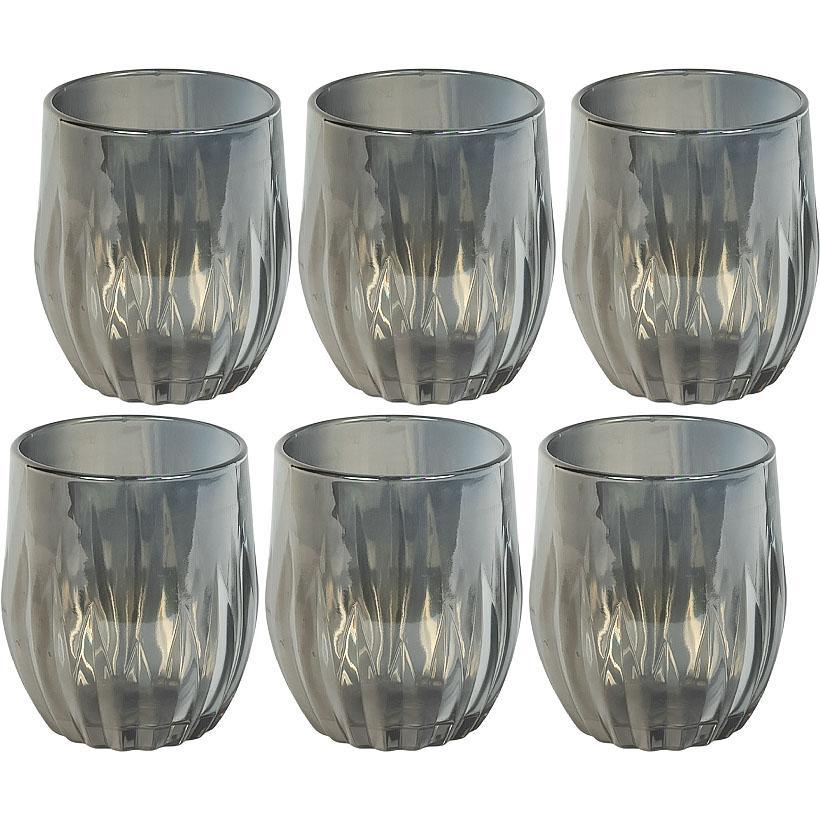 Склянка скляна 320 мл тонована набір склянок 6 штук Чорний (№-20), фото 1