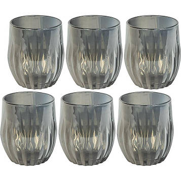 Склянка скляна 320 мл тонована набір склянок 6 штук Чорний (№-20)