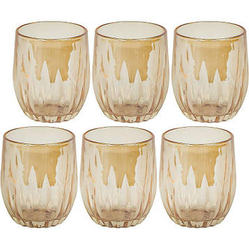 Склянка скляна 320 мл тонована набір склянок 6 штук Золото (№-21)