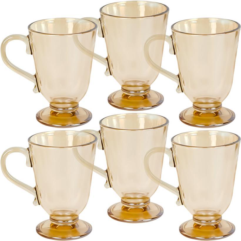 Чашка скляна 315 мл тонована для чаю, кави, капучино, лате і глінтвейну Набір чашок 6 штук (№-30), фото 1