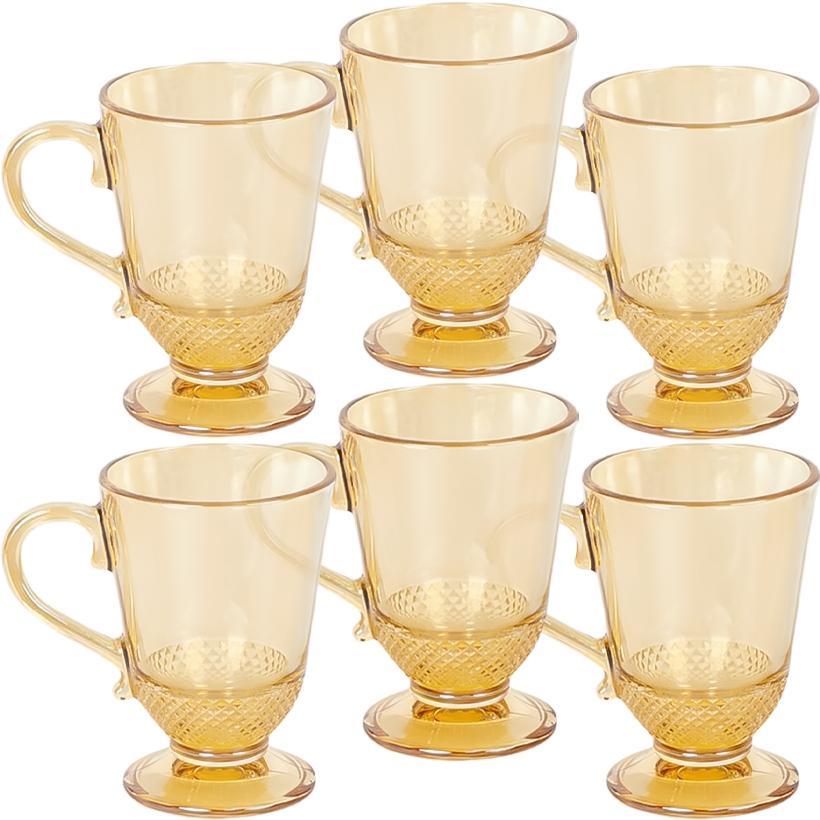 Чашка скляна 315 мл тонована для чаю, кави, капучино, лате і глінтвейну Набір чашок 6 штук (№-31), фото 1