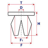 Втулки, вставки, Втулка з круглим капелюшком Без ущільнювальної прокладки, Жовтий, Пластик, Розміри (мм): T-17.2, фото 2