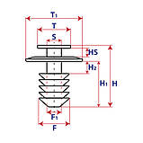 Кліпса обшивки стелі Audi Mercedes Skoda VW A0059888278 0059888278 4D0867299A, фото 2