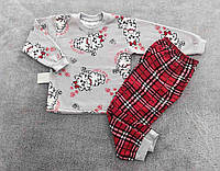 Детская тёплая пижама для девочки 92-128 см