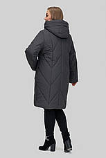 Зимове стьобане пальто з плащової тканини з високим коміром, фото 2