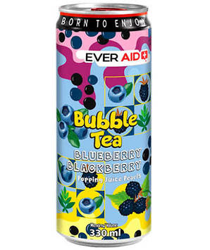 Напій безалкогольний ТМ "EVER AID" BUBBLE TEA Blueberry Blackbery" 0,33 л. з/б