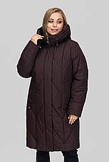 Жіноче зимове пальто на блискавці на кнопках зручні кишені, фото 2