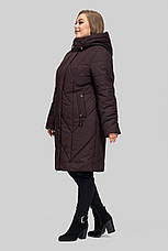 Жіноче зимове пальто на блискавці на кнопках зручні кишені, фото 3