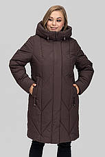Жіноче пальто для сильних морозів з високим коміром, фото 3