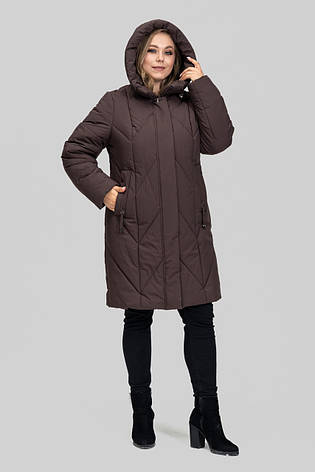 Жіноче пальто для сильних морозів з високим коміром, фото 1