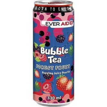 Напій безалкогольний ТМ "EVER AID" BUBBLE TEA FOREST FRUIT" 0,33 л. з/б