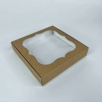 Коробка 200х200х30 мм / Крафт / вікно-Звичайне