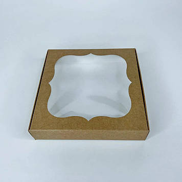 Коробка 150х150х30 мм / Крафт / вікно-Звичайне