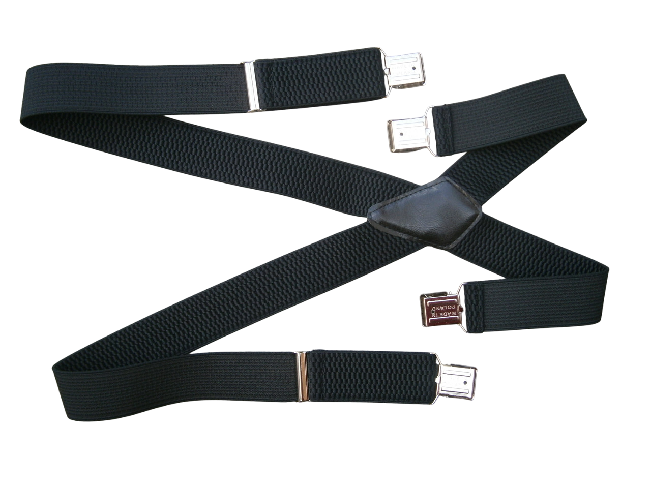 Підтяжки чоловічі 50 мм Стандарт на зріст до 185 см Х-подібні 4 застібки чорні, фото 1