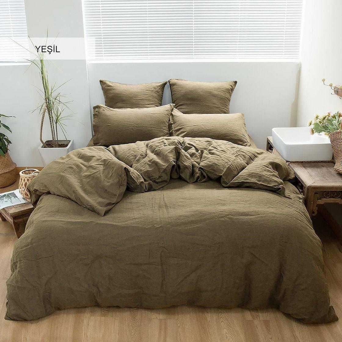 Постільна Блізина Турецька Варена бавовна Istanbul Standart двоспальний євро Хакі 200х220см, фото 1