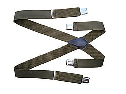 Підтяжки чоловічі Стандарт на зріст до 185 см Х-подібні 40 мм 4 застібки олива