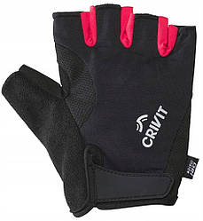Велосипедні рукавички з гелевими вставками Crivit чорні з рожевим