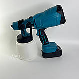 Фарбопульт акумуляторний бездротовий 800мл, розпилювач фарби електричний, пульверизатор для фарбування, LY-826-Blue, фото 8