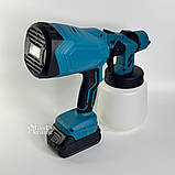 Фарбопульт акумуляторний бездротовий 800мл, розпилювач фарби електричний, пульверизатор для фарбування, LY-826-Blue, фото 9