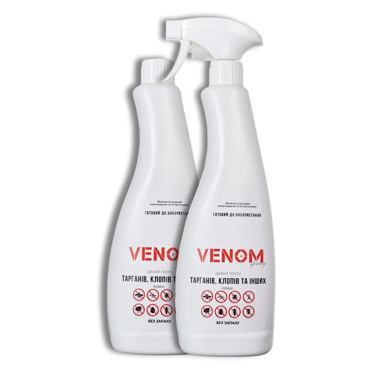 Клопи в ліжку, прусаки на кухні — Venom Spray 2×750 мл: готовий; периметральна обробка, без запаху, швидкий результат, фото 1
