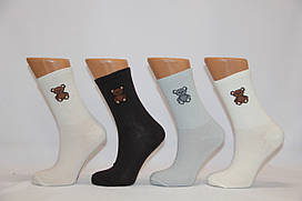 Жіночі шкарпетки середні ТЕННІС НЛ з написами 18-19 см 36-40 ведмедика