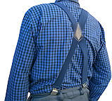 Підтяжки чоловічі Батал на зріст до 200 см Х-подібні 40 мм 4 застібки синій джинс, фото 4