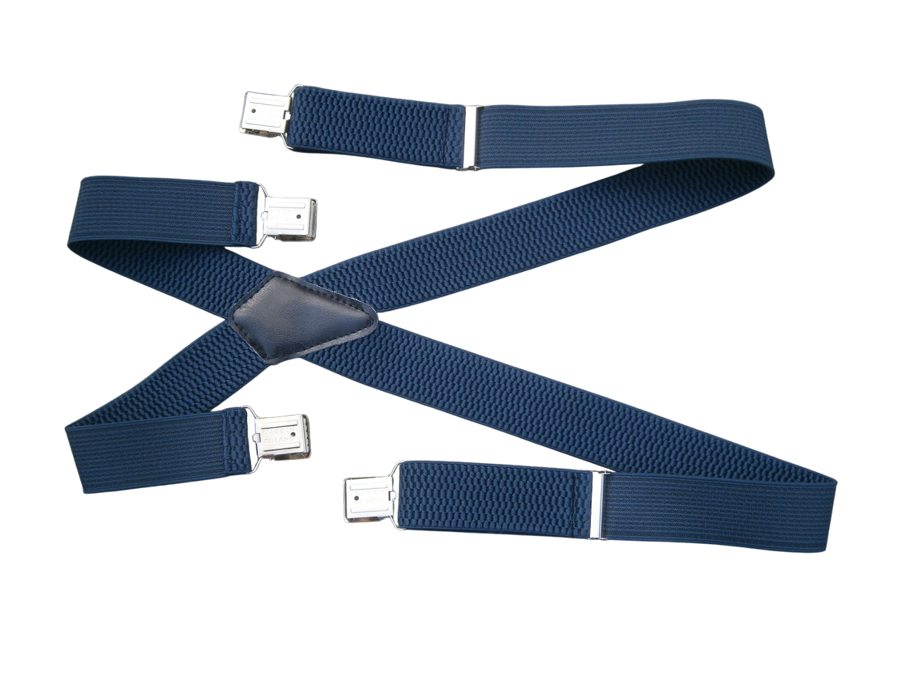 Підтяжки чоловічі 35 мм Стандарт на зріст до 185 см Х-подібні 4 застібки темно сині, фото 1
