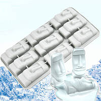 Молд силіконовий Моаї 11 на 20 см сірий