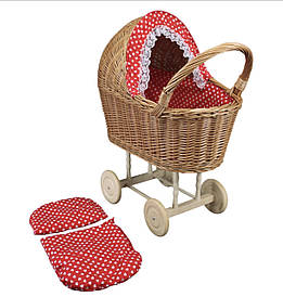 Коляска для ляльок 50x30x58cm плетена