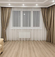 Тюль 3.00 х 2.50 бамбук молочний однотонний  3 м