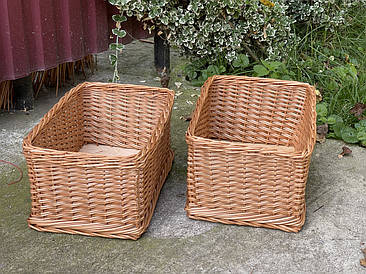 Плетений лоток короб із натуральної цільної лози 30х20 В20см