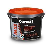Інтер’єрна матова латексна фарба для стін та стелі CERESIT IN 52 SUPER 10л
