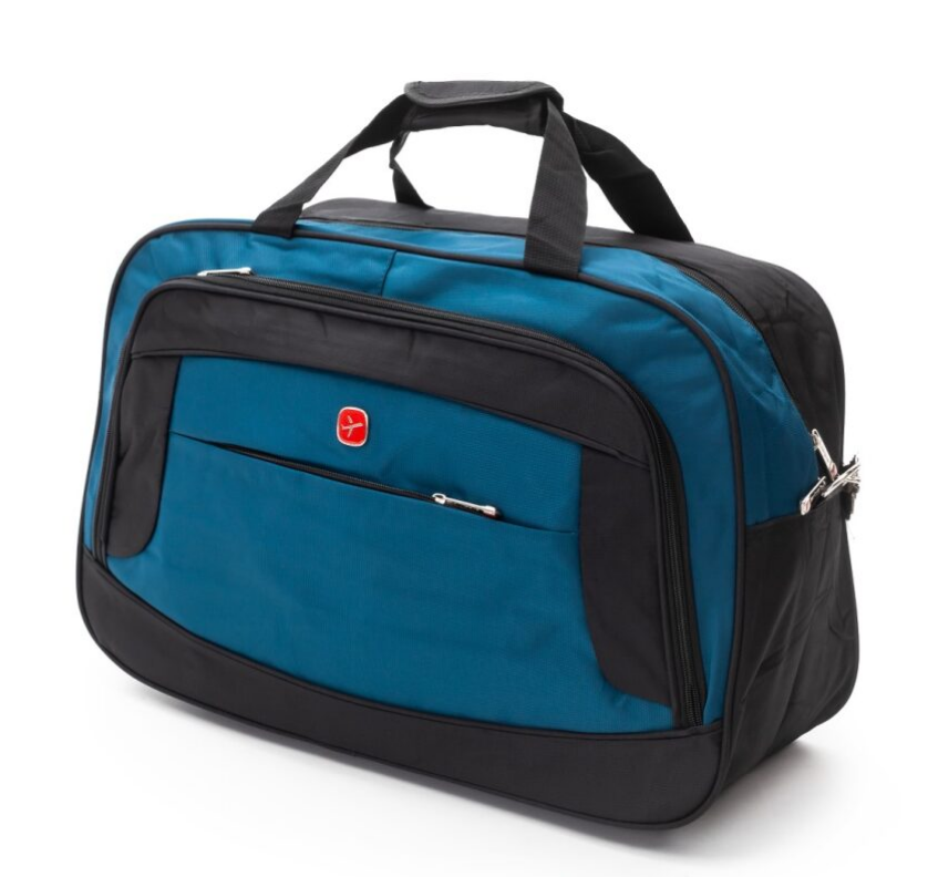 Дорожня сумка 62×24×41 см, ручна поклажа в літак, спортивна, з плечовим ременем/ Бірюзова, фото 1