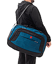 Дорожня сумка 62×24×41 см, ручна поклажа в літак, спортивна, з плечовим ременем/ Бірюзова, фото 6