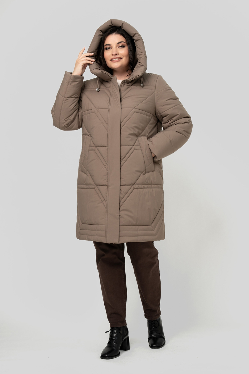 Зимове жіноче пальто у сучасному виконанні Паула, розмір 60, фото 1