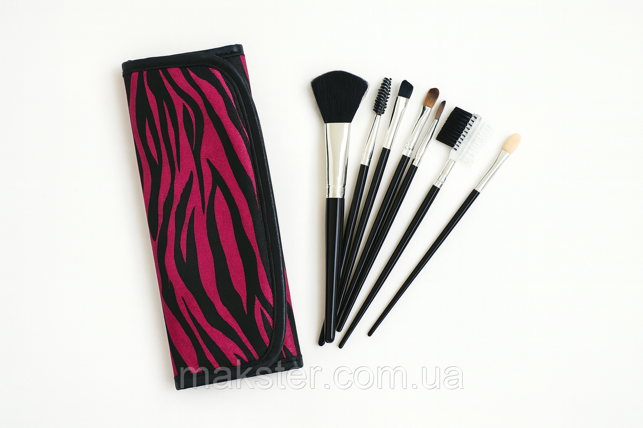 Набір пензликів для макіяжу в чохлі, 7 шт.