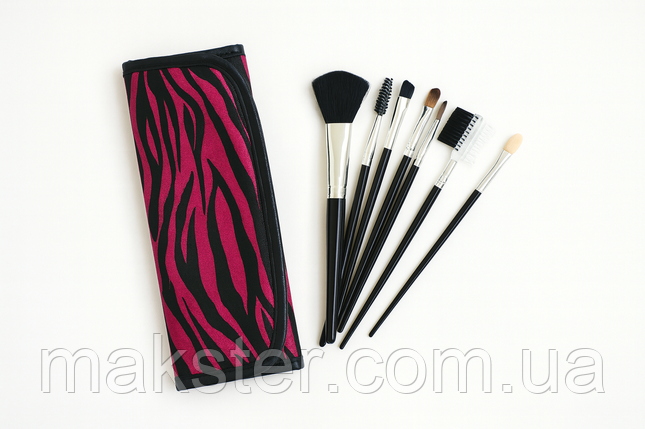 Набір пензликів для макіяжу в чохлі, 7 шт., фото 1