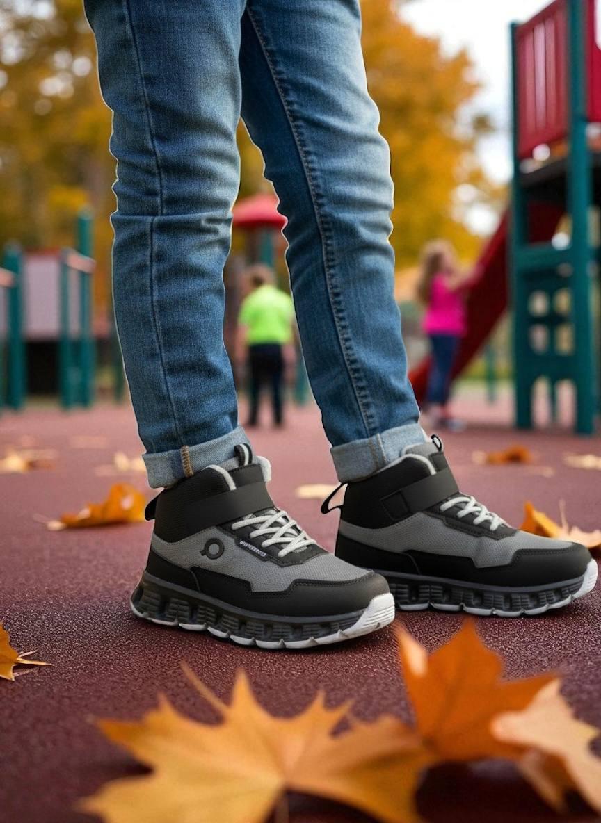 Дитяче демосизонне взуття для хлопчика черевики білі хайтопи утеплені на липучці РОЗМІР: 37, фото 1