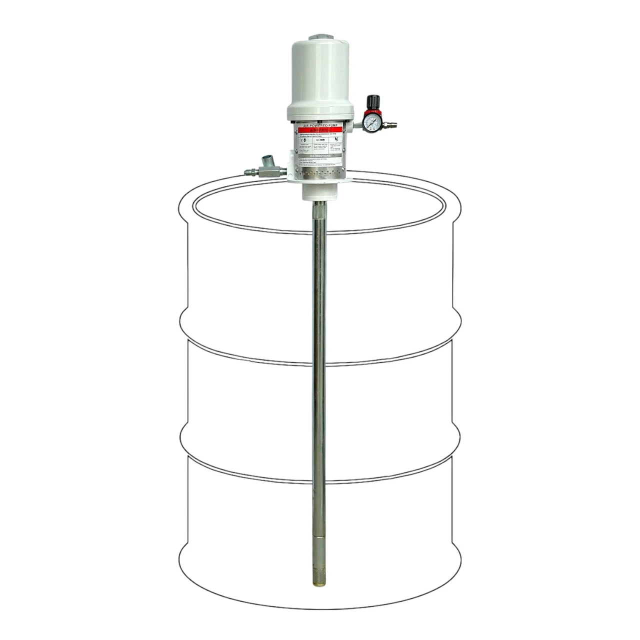 Пневматичний насос для консистентного мастила для бочок 180–220 кг, Profinstrument T80 (50:1), фото 1