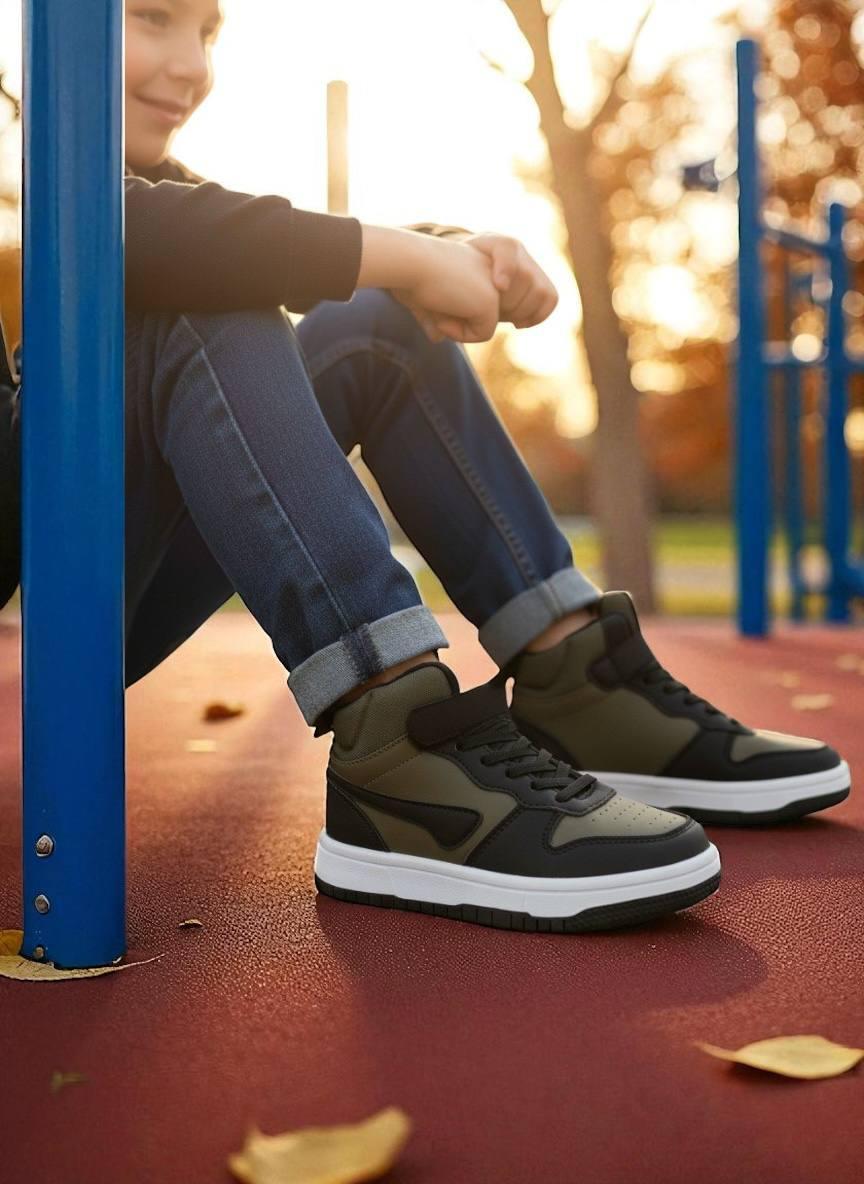 Дитяче демосизонне взуття для хлопчика черевики спортивні хайтопи утеплені на липучці РОЗМІР: 34,35, фото 1